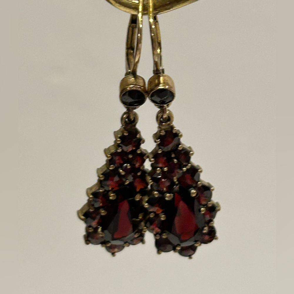 Antique Edwardian Garnet Earrings